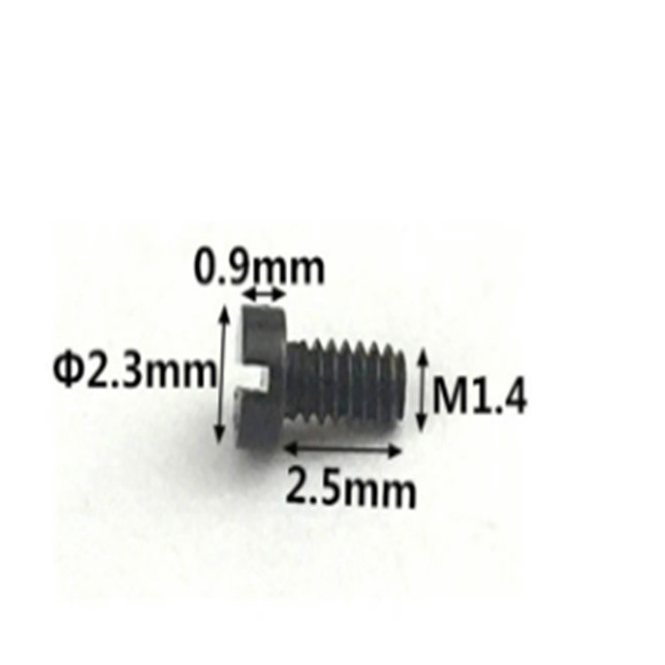 Hochpräzise brünierte M1.4 Schlitz-Flachkopf-kleine Schraube