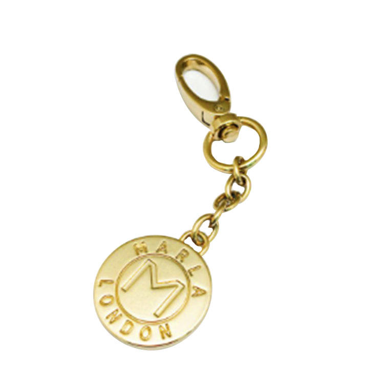 Neues Design goldene Farbe Metallhandtaschenlogoplatte Tasche Logokette