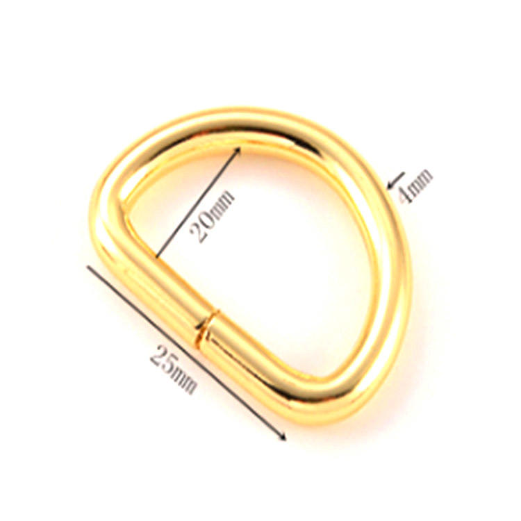 Vernickelter, goldener D-Ring-Aufhänger aus Kohlenstoffstahl für die Tasche