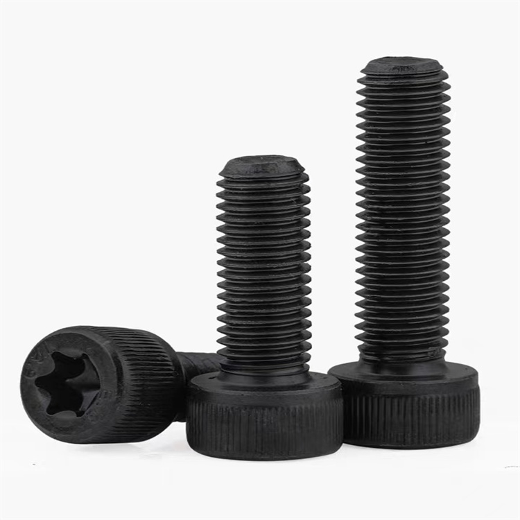 Rändelkopf-Torx-Schraube M6 aus schwarzem Edelstahl der Güteklasse 12,9
