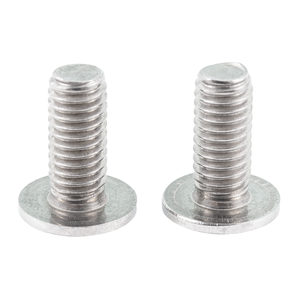 Maßgeschneiderte Flachkopfschrauben aus Edelstahl und Aluminium mit CD-Muster Maßgeschneiderte Flachkopfschrauben aus Edelstahl und Aluminium mit CD-Muster