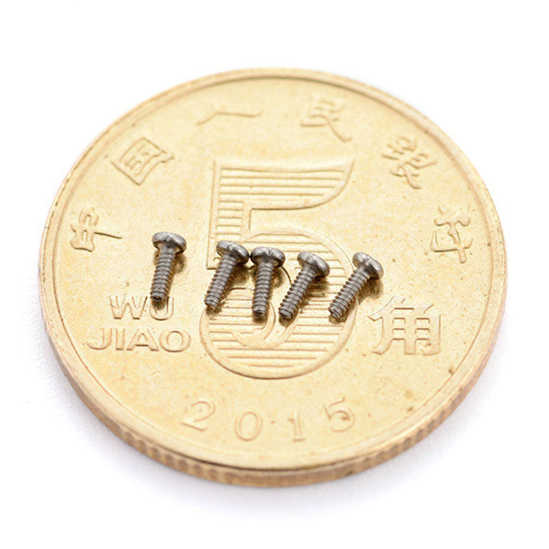 Kleine Mikro-Kreuzschrauben aus Edelstahl mit halbrundem Kopf Kleine Mikro-Kreuzschrauben aus Edelstahl mit halbrundem Kopf