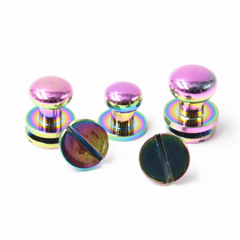 Regenbogenfarbene 8-mm-Sam-Brown-Nieten aus Messing für Ledergürtel Regenbogenfarbene 8-mm-Sam-Brown-Nieten aus Messing für Ledergürtel