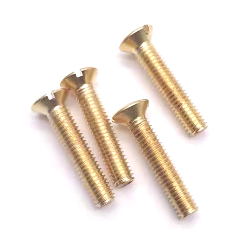 Massive Messing-M6-Vollgewinde-Möbelschraube mit ovalem Kopf Massive Messing-M6-Vollgewinde-Möbelschraube mit ovalem Kopf
