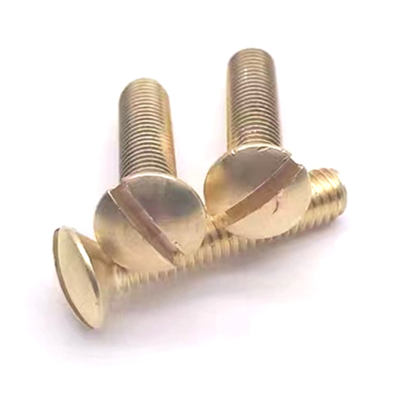 Massive Messing-M6-Vollgewinde-Möbelschraube mit ovalem Kopf Massive Messing-M6-Vollgewinde-Möbelschraube mit ovalem Kopf