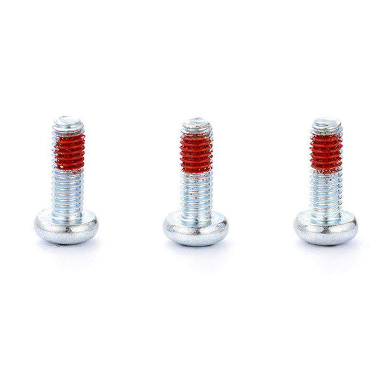 M3-Flachkopf-Pozi-Schraubendreher-Maschinenschraube mit rotem Nylon-Patch M3-Flachkopf-Pozi-Schraubendreher-Maschinenschraube mit rotem Nylon-Patch
