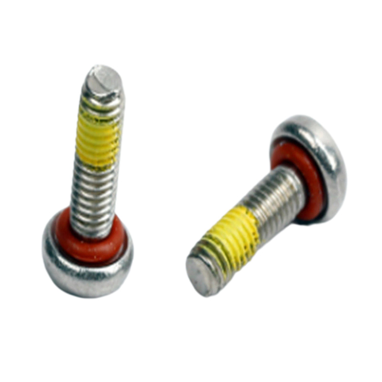 Hochwertige M3X10 wasserdichte Flachkopf-Nylon-Patch-Maschinenschraube Hochwertige M3X10 wasserdichte Flachkopf-Nylon-Patch-Maschinenschraube